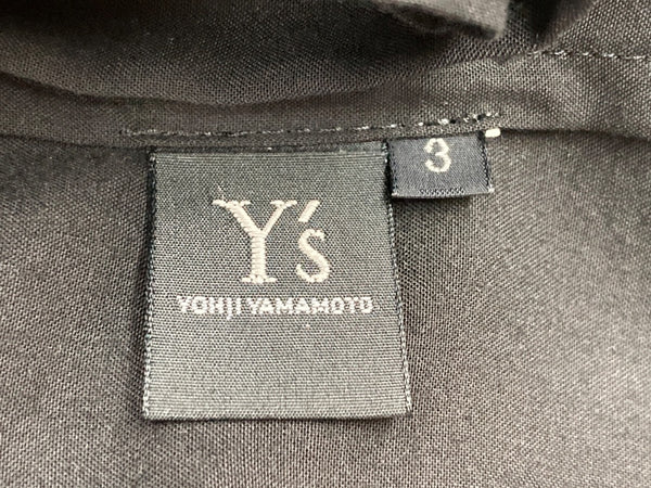 ワイズ Y's ヨウジヤマモト Yohji Yamamoto ノースリーブ ドレープ デザイン カーディガン フーディ フード フロントボタン BLACK 黒 半袖シャツ ブラック SIZE3 104LT-167