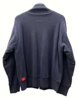 ステューシー STUSSY OLD オールド フロントジップ ハイネック ニット 紺タグ 90s 紺 NAVY セーター 無地 ネイビー Sサイズ 104MT-763