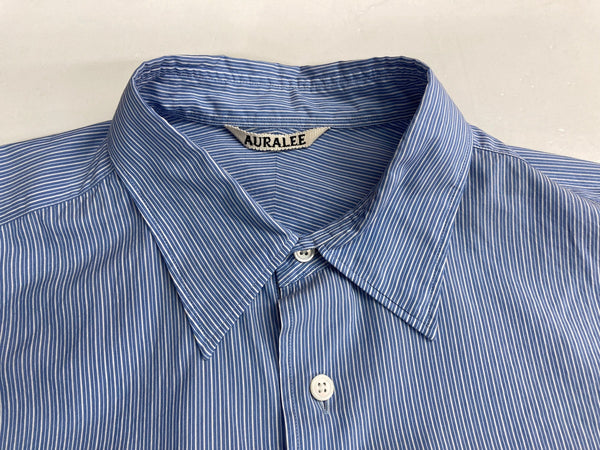 オーラリー AURALEE  FINX SILK STRIPE SHIRTS シルク ストライプ シャツ 19SS 青 A9SS01FS 5 長袖シャツ ストライプ ブルー 104MT-103