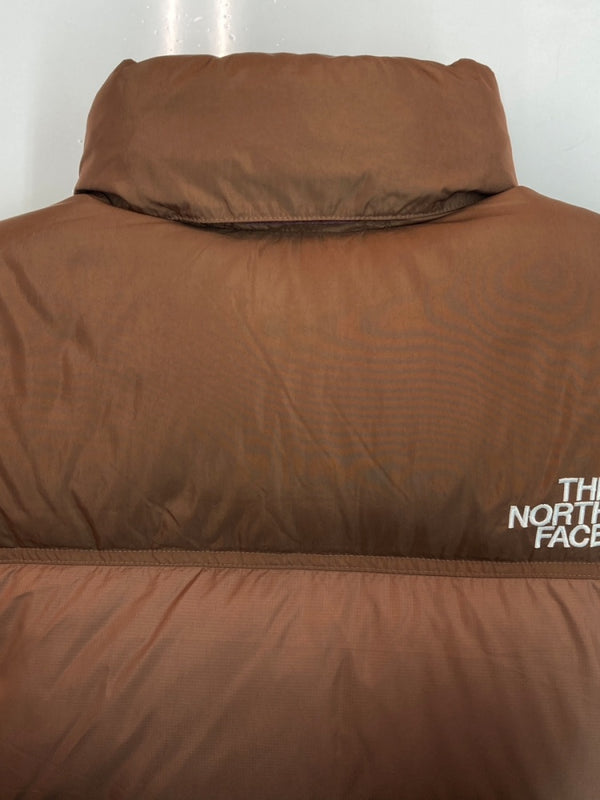 ザノースフェイス THE NORTH FACE NUPTSE DOWN VEST ヌプシ ダウン ベスト ジップアップ ツートン アウトドア アウター 茶 ND92232 ベスト ロゴ ブラウン Mサイズ 104MT-2166