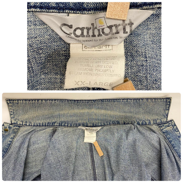 【曜日割引対象外】 カーハート Carhartt デニム カバーオール ジャケット ブルー XXLサイズ 201MT-4756 VB