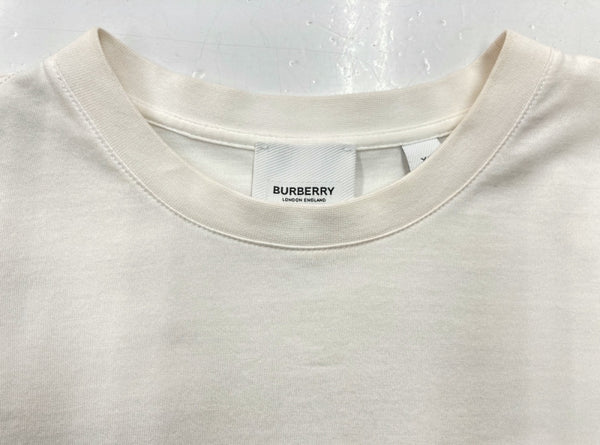 バーバリー Burberry LONDON ENGLAND by Riccardo Tisci リカルド ティッシ 半袖 カットソー クルーネック WHITE 白 THTHAGAR129SAM 8008894 Tシャツ ロゴ ホワイト XSサイズ 104LT-88