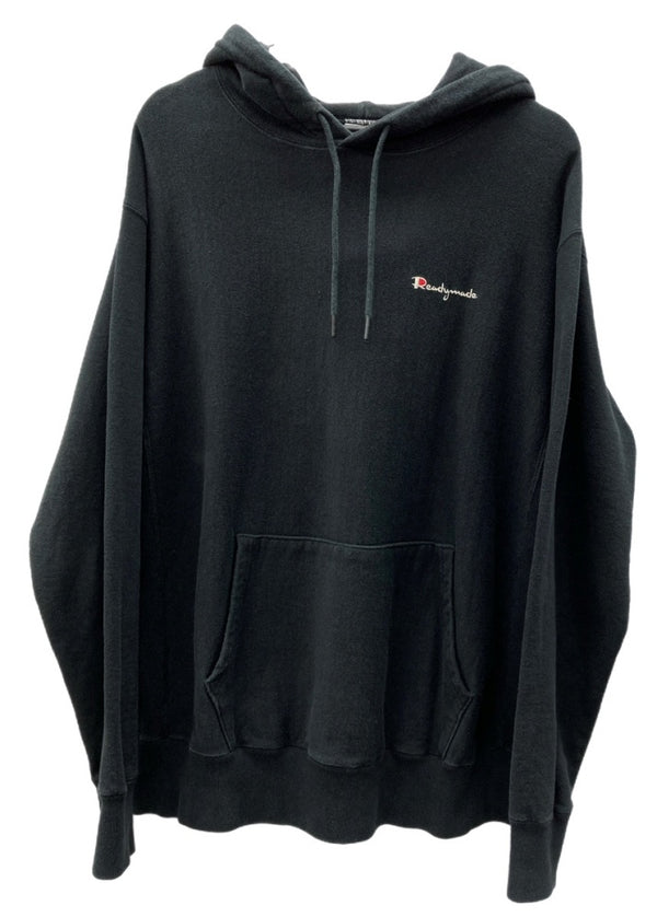レディメイド READYMADE 20AW PIONCHAM HOODIE フーディー パーカー プルオーバー リバースウィーブ フロントポケット ロゴ 刺繍 BLACK 黒 RE-CO-BK-00-00-118 パーカ ワンポイント ブラック Mサイズ 104MT-1843