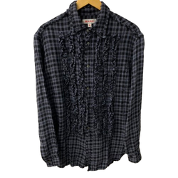 エムエーエスユー MASU 23ss GRUNGE PLAID SHIRT 長袖シャツ ブラック 46サイズ 201MT-4667