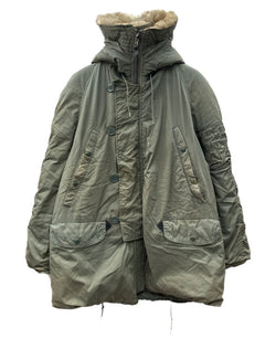 ミリタリー Military N-3B FLIGHT JACKET フライト ジャケット モッズコート ジップアップ ファー 軍物 ARMY アウター 緑 ジャケット 無地 グリーン Mサイズ 104MT-1913
