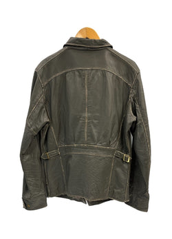 アヴィレックス AVIREX カウハイド 牛革 シングルライダース レザージャケット 6141017 ジャケット グレー Mサイズ 101MT-5116