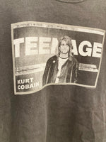バンドTシャツ BAND-T Kurt Cobain カート コバーン TEENAGE 2002 THE END OF MUSIC ヴィンテージ 黒 Tシャツ プリント ブラック Lサイズ 101MT-2402