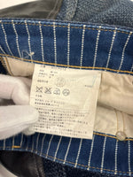 ジュンヤワタナベマン JUNYA WATANABE MAN COMME des GARCONS コムデギャルソン 刺し子 パンツ サルエル インディゴ レザー切替パンツ AD2014 WO-P012  ボトムスその他 ブルー Sサイズ 101MB-766