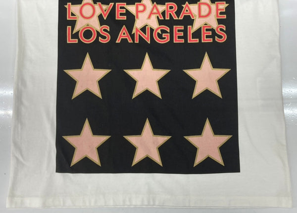 グッチ GUCCI 22SS LOVE PARADE LOS ANGELES TEE 半袖 Tシャツ スター 星 プリント 半袖 白 Tシャツ ロゴ ホワイト Mサイズ 104MT-2337