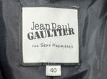 ジャンポールゴルティエ Jean Paul GAULTIER フォー セットプルミエ FOR SEPT PREMIÈRES まち針 メルトン チェスターコート スリット BLACK 黒 JPT025 コート 刺繍 ブラック SIZE40 104LT-74