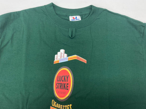 ヴィンテージ VINTAGE ITEM 90's 00's LUCKY STRIKE ラッキーストライク Tee Jays USA製 タバコT 企業T 緑 Tシャツ プリント グリーン Lサイズ 104MT-508