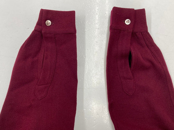 ヴィンテージ vintage 40s~ 40年代 Manhattan マンハッタン ウール オープンカラー 開襟 ロングポイント 朱色 サイズ 2 長袖シャツ 無地 ワインレッド 104MT-1312