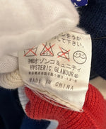 ヒステリックグラマー HYSTERIC GLAMOUR HYSTERIC ヒステリック 半袖ニットカットソー ロゴ ライン 紺 赤 半袖カットソー ネイビー フリーサイズ 101LT-255