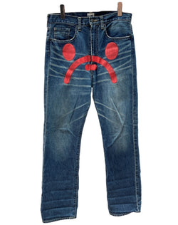 アベイシングエイプ A BATHING APE Milo Face Denim Pants マイロ フェイス デニム パンツ ジーンズ 紺 プリント デニム ネイビー Sサイズ 104MB-370