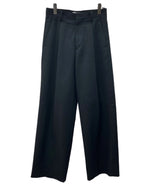 ビューティフルピープル beautiful people LOGO GABARDIN WIDE STRAIGHT PANTS ロゴ ギャバジン ワイド ストレート パンツ ジップフライ 黒 無地 1425105003 スラックス ブラック サイズ 38 104MB-254