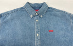 シュプリーム SUPREME Small Box Denim Shirt Washed Indigo スモール ボックス ロゴ デニム シャツ 青 長袖シャツ ロゴ ブルー Sサイズ 104MT-1942