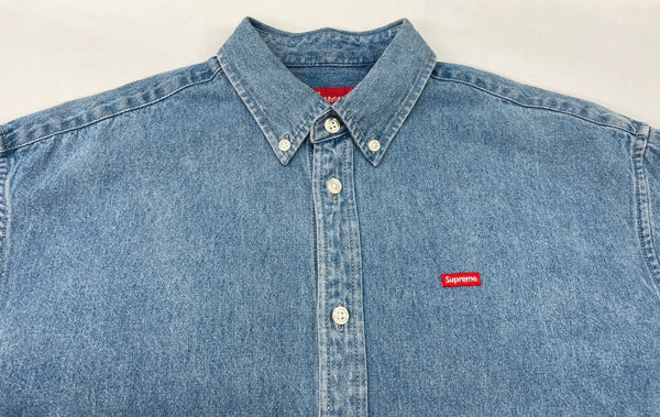 シュプリーム SUPREME Small Box Denim Shirt Washed Indigo スモール ボックス ロゴ デニム シャツ 青 長袖シャツ ロゴ ブルー Sサイズ 104MT-1942
