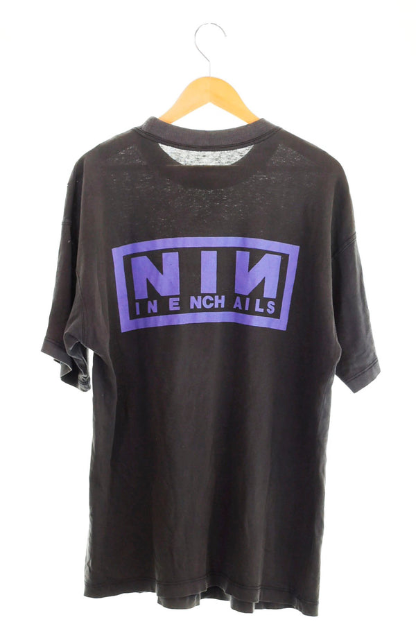 バンドTシャツ BAND-T 90s Vintage Nine Inch Nails ヴィンテージ ナインインチネイルズ NIN バンドT US古着 黒 裾ダブル フェード スミクロ Tシャツ ブラック 103MT-1187