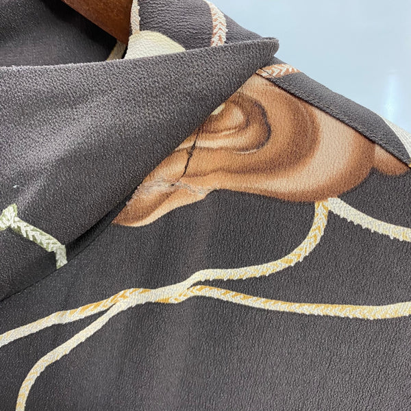 【曜日割引対象外】 サンサーフ SUN SURF Noh Mask 能面 アロハシャツ SS31609 半袖シャツ ブラウン Mサイズ 201MT-3826 VB