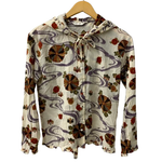 カネコイサオ kaneko isao ワンダフルワールド 流水柄 フード付き シャツ 長袖シャツ ホワイト 201LT-429