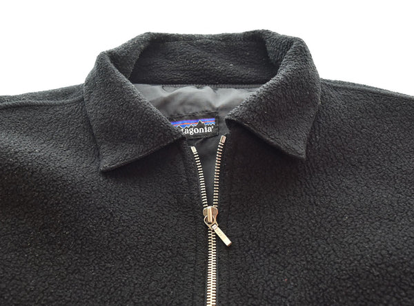 パタゴニア PATAGONIA 95年製 90s USA製 シンチラオーバーシャツ フリースシャツ フリースジャケット 21200F5 長袖シャツ ブラック 103MT-2483