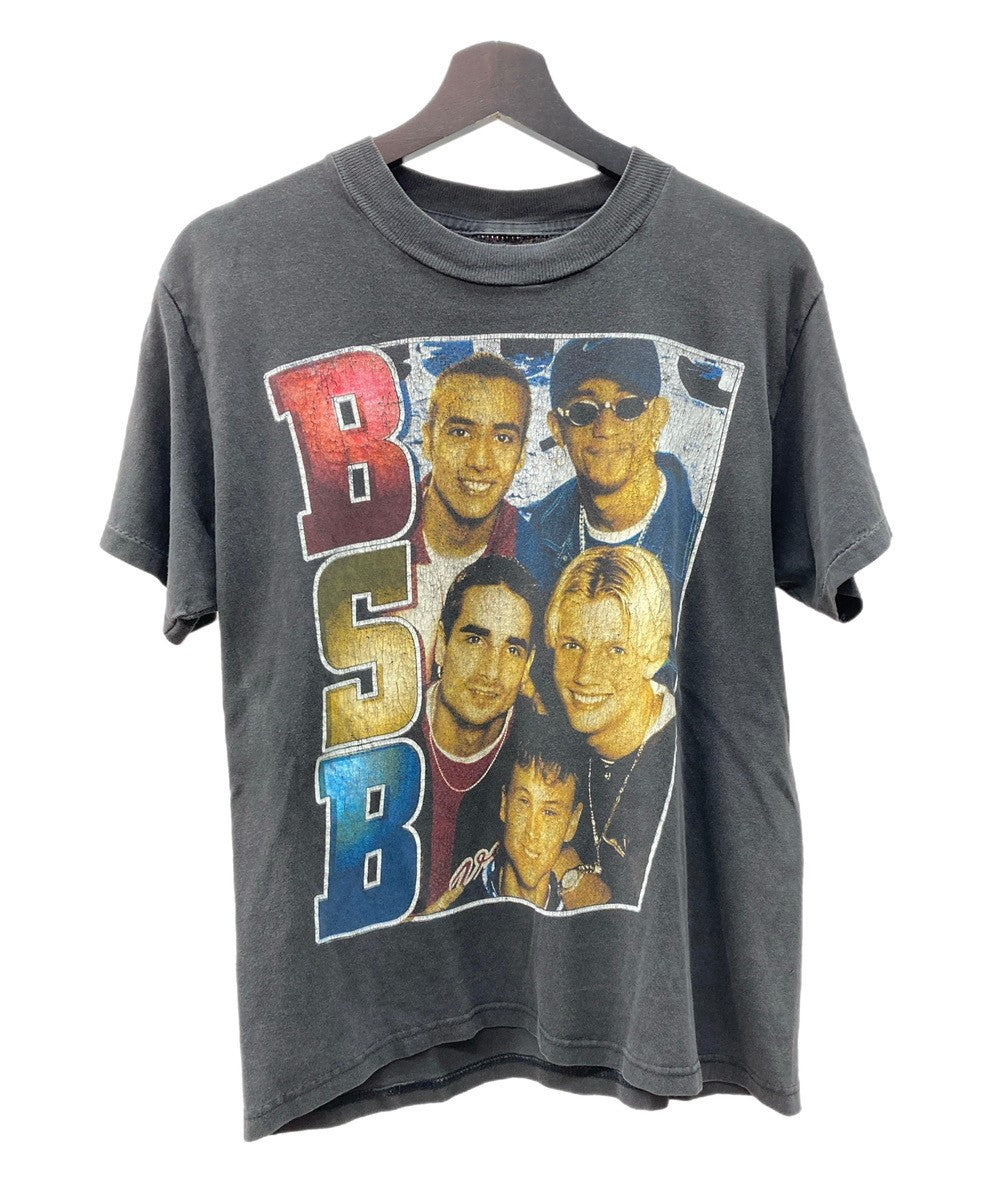 バンドTシャツ BAND-T 90's Backstreet Boys BSB バックストリート・ボーイズ ヴィンテージ 両面プリント 袖 シングル  スミクロ 黒 サイズ表記なし Tシャツ プリント ブラック 104MT-313 | 古着通販のドンドンサガール