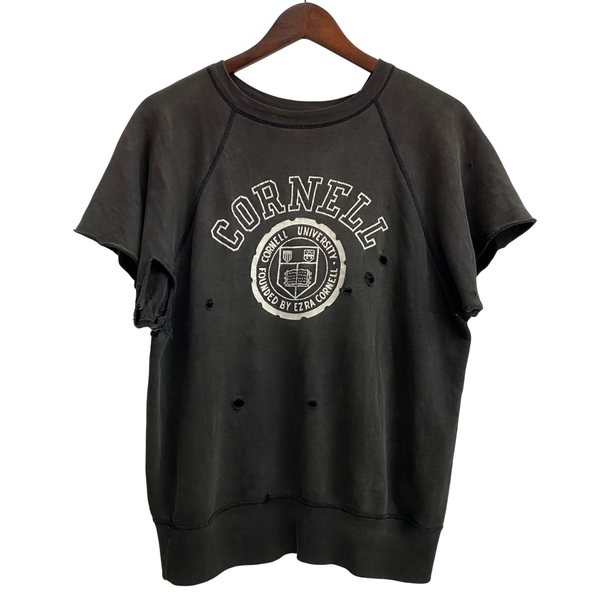 【曜日割引対象外】 チャンピオン Champion 60's SHORT SLEEVE SWEAT SHIRT CORNELL USA製 半袖 スウェット ブラック Lサイズ 201MT-3772 VB