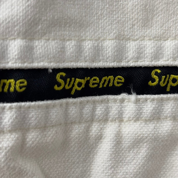 シュプリーム SUPREME 20FW Logo Taping Work Shirt ジャケット ホワイト Mサイズ 201MT-3289