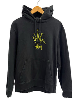 ステューシー STUSSY Broken Crown ブロークン クラウン フーディ スウェット 黒 パーカ ブラック Mサイズ 101MT-4551