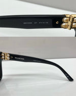 バレンシアガ BALENCIAGA SUNGLASSES サングラス ウェリントン型 アジアンフィット アイウェア 眼鏡 黒 BB0102SA 眼鏡・サングラス サングラス ロゴ ブラック 104G-35