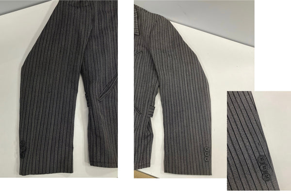 ヴィンテージ vintage 40's 50's 40～50年代 The Allen MFG.CO. ウールギャバジン スポーツジャケット ゴマ塩 ストライプ 菱形TALON ZIP - ジャケット グレー 101MT-4995