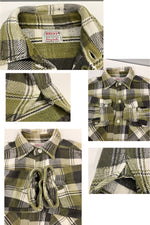 ヴィンテージ vintage 60'S 60年代 BRENT ブレント マチ付き ヘビーフランネルシャツ ヘビネル マチネル フラップポケット ブロックチェック  LONG TAILE 長袖シャツ グリーン Lサイズ 101MT-4029