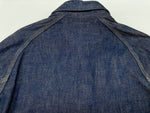 デラックスウエア DELUXEWARE 40s DENIM SHIRT 10.5oz デニムシャツ ワークシャツ ラグラン チンスト マチ付 紺 dew-7640 長袖シャツ 無地 ネイビー XLサイズ 104MT-731