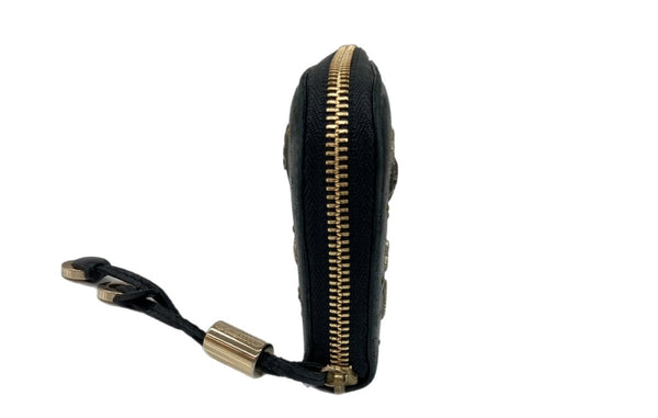 ジミーチュウ JIMMY CHOO 長財布 ラウンドファスナー 星座 スタッズ チャーム 刻印 LEATHER レザー イタリア製 BLACK 黒 財布・ケース レディース財布 総柄 ブラック 104W-24