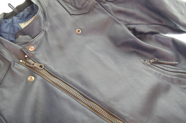 ルイスレザー LEWIS LEATHERS 80s SUPER MONZA LEATHER JACKET スーパーモンザ レザージャケット ライダース ネイビー ジャケット ネイビー 103MT-2352