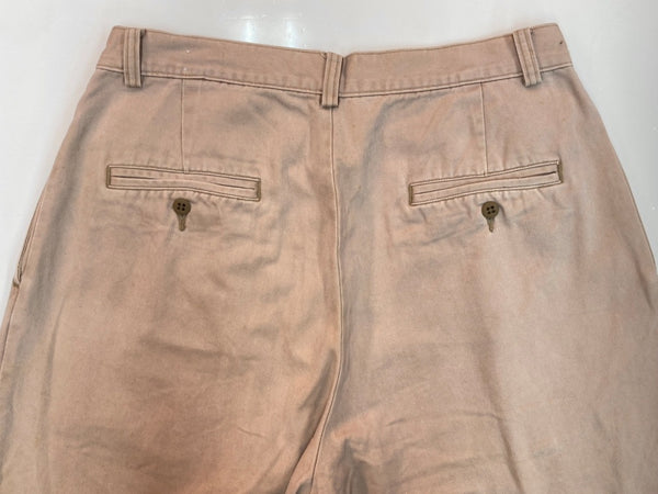 ダブルアールエル RRL 90s TACK CHINO PANTS タック チノ パンツ ジップフライ ワーク トラウザーズ 三ツ星タグ USA製 Ralph Lauren 薄茶 無地 チノパン ベージュ 31×34 104MB-342