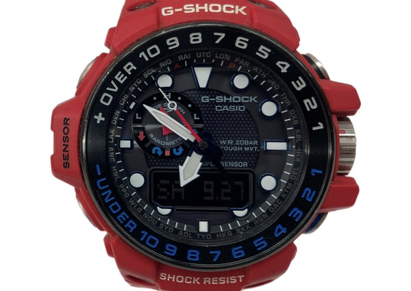 ジーショック G-SHOCK CASIO カシオ タフソーラー耐衝撃構造 20気圧防水 アウトドア 腕時計 ウォッチ 5371 赤 GWN-1000RD メンズ腕時計レッド 104T-31