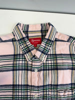 シュプリーム SUPREME tartan flannel shirt タータン フランネルシャツ ネルシャツ ペールピンク チェックシャツ 長袖シャツ ピンク Lサイズ 101MT-5214