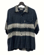 クーティー COOTIE RAYON OPEN COLLAR S/S SHIRT オープンカラー シャツ アロハシャツ バンダナ 半袖 黒 半袖シャツ 総柄 ブラック Mサイズ 104MT-1161