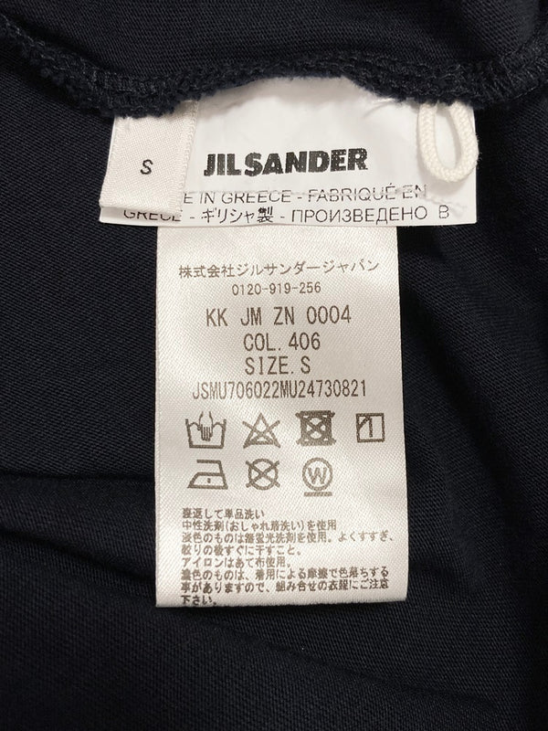 ジルサンダー JIL SANDER モックネック コットンオーバーサイズT 半袖 黒 ギリシャ製 KK JM ZN 0004 Tシャツ 無地 ブラック Sサイズ 101MT-2511