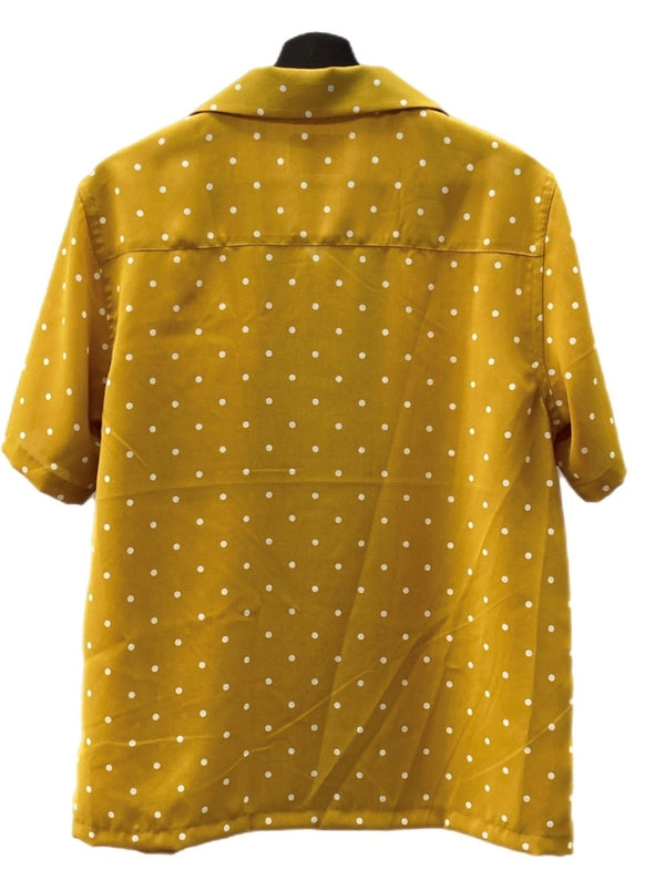 ギャングスタービル GANGSTERVILLE  OPEN COLLAR SHIRT オープン カラー シャツ GSV 開襟 半袖 アロハ ハワイアン マスタード 黄 GSV-20-SS-26 半袖シャツ ドット・水玉 イエロー Mサイズ 104MT-1322