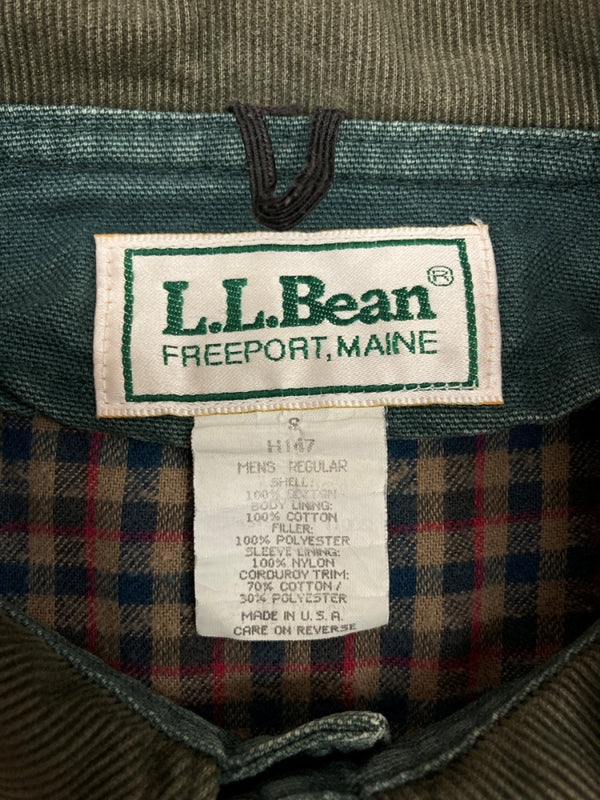 エルエルビーン L.L.Bean 80s HUNTING JACKET ハンティング ジャケット チェックネル ダック ボタン コート アウター USA製 緑 H147 ジャケット 無地 グリーン Sサイズ 104MT-1957