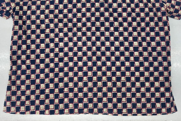 ラルフローレン RalphLauren 90s OPEN COLLAR SHIRT オープン カラー シャツ FORREST アロハ ハワイアン USA製 半袖 開襟 青 半袖シャツ チェック ブルー Mサイズ 104MT-1511