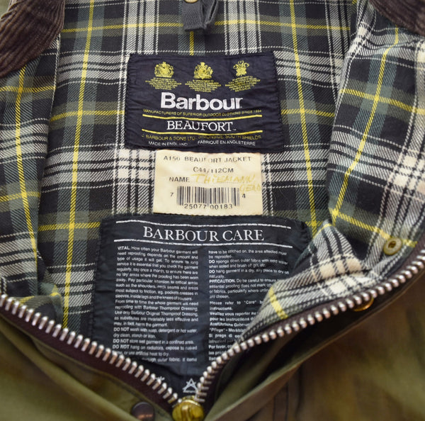 バブアー Barbour  80〜90年代 80s 90s BEAUFORT 3ワラント ビューフォート オイルド ハンティングジャケット ジャケット カーキ 103MT-3211