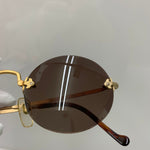 【中古】ジョルジオ アルマーニ GIORGIO ARMANI サングラス 702 744 140 リムレス 眼鏡・サングラス 眼鏡 ブラウン 201goods-627