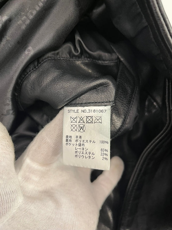 ショット SCHOTT DOUBLE BREST RIDERS JACKET ダブルブレストライダースジャケット 羊皮 本革 レザージャケット 黒 3181067 ジャケット ブラック Lサイズ 101MT-5272