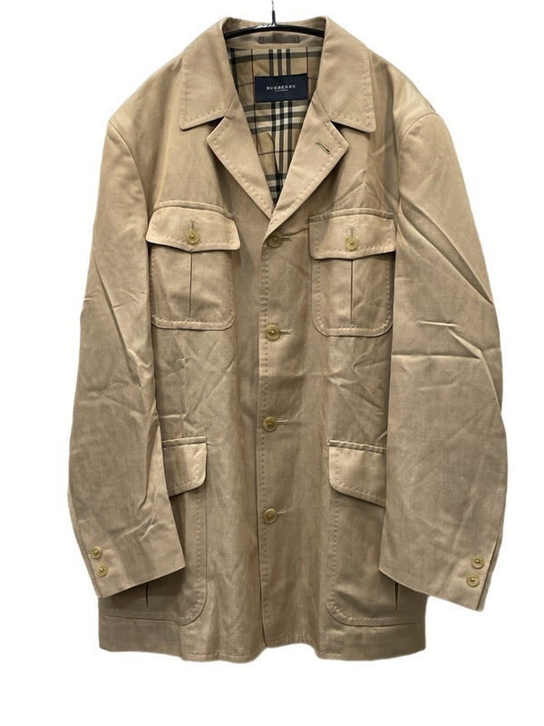 バーバリーロンドン BURBERRY LONDON シルク混 サファリジャケット ベージュ L 601MT-52