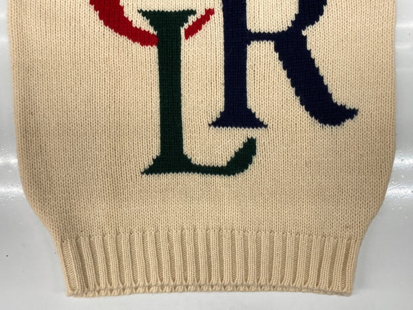 チャップス CHAPS 80s LOGO SWEATER ロゴ セーター 水兵 兵隊タグ ニット 厚手 CRL Ralph Lauren 白 セーター ロゴ ホワイト Lサイズ 104MT-2297