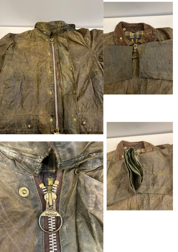バブアー BARBOUR 90's 90年代 3ワラント BEAUFORT ビューフォート ワックス コットン オイルドジャケット ハーフコート VINTAGE ヴィンテージ A150 C42 ジャケット カーキ 101MT-5344