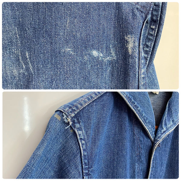 【曜日割引対象外】 ヴィンテージ vintage 40's チェンジボタン ショールカラー US.NAVY カバーオール ジャケット ブルー 201MT-4502 VB